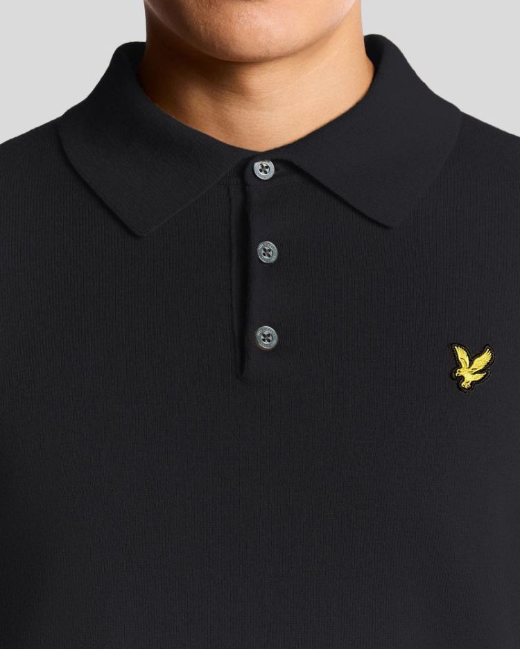 Cotton Merino Polo Dark navy