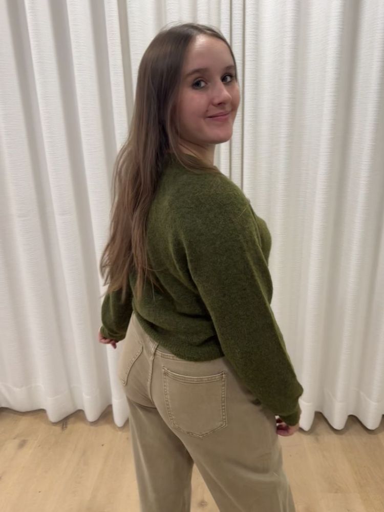 Johi wool blend cardigan fir green