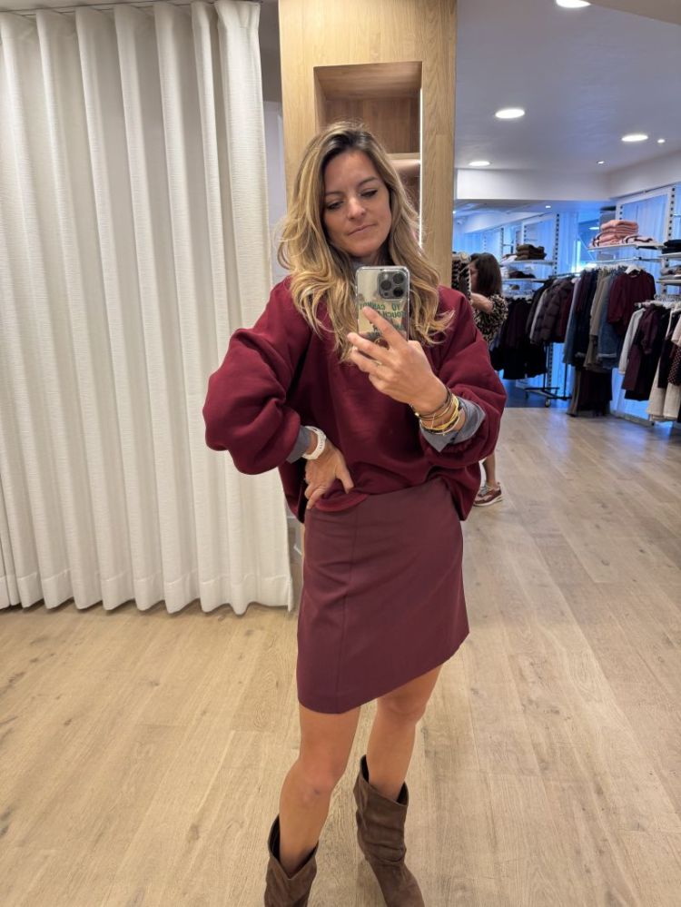 Sweat Bisous bordeaux