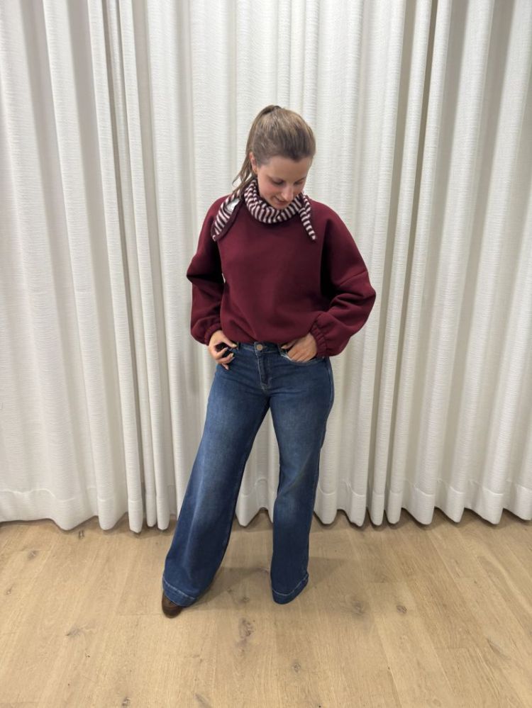Sweat Bisous bordeaux