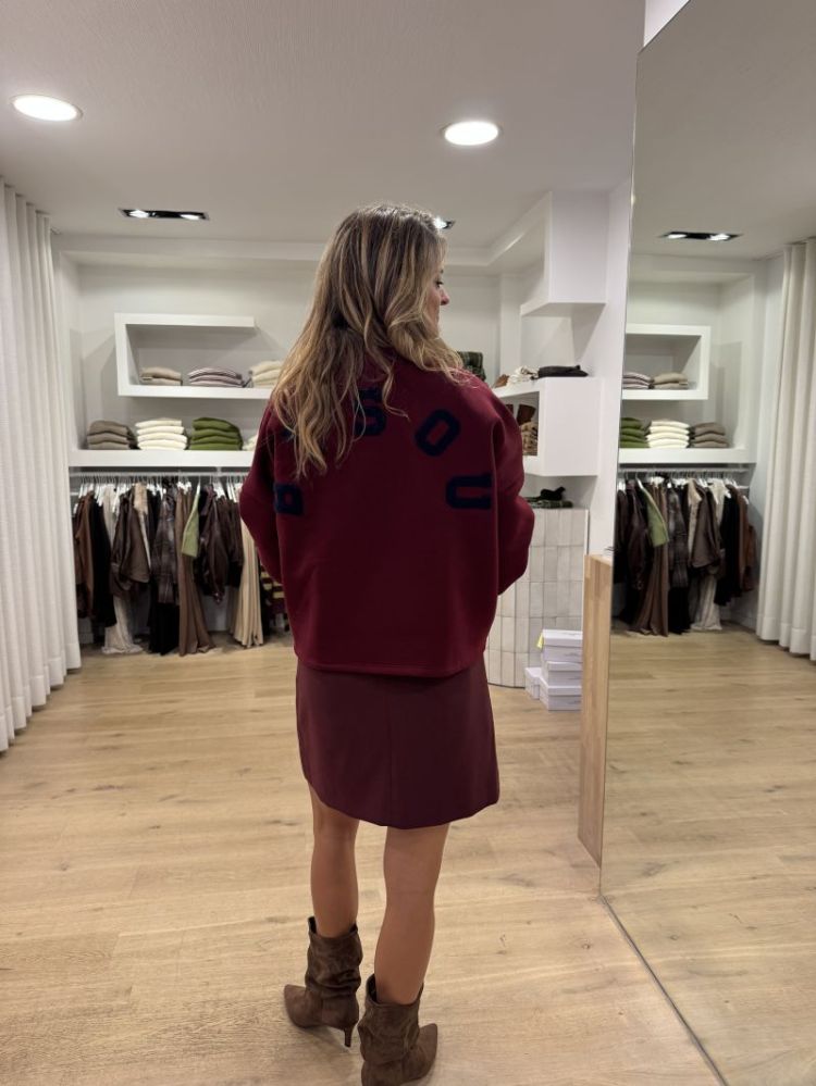 Sweat Bisous bordeaux