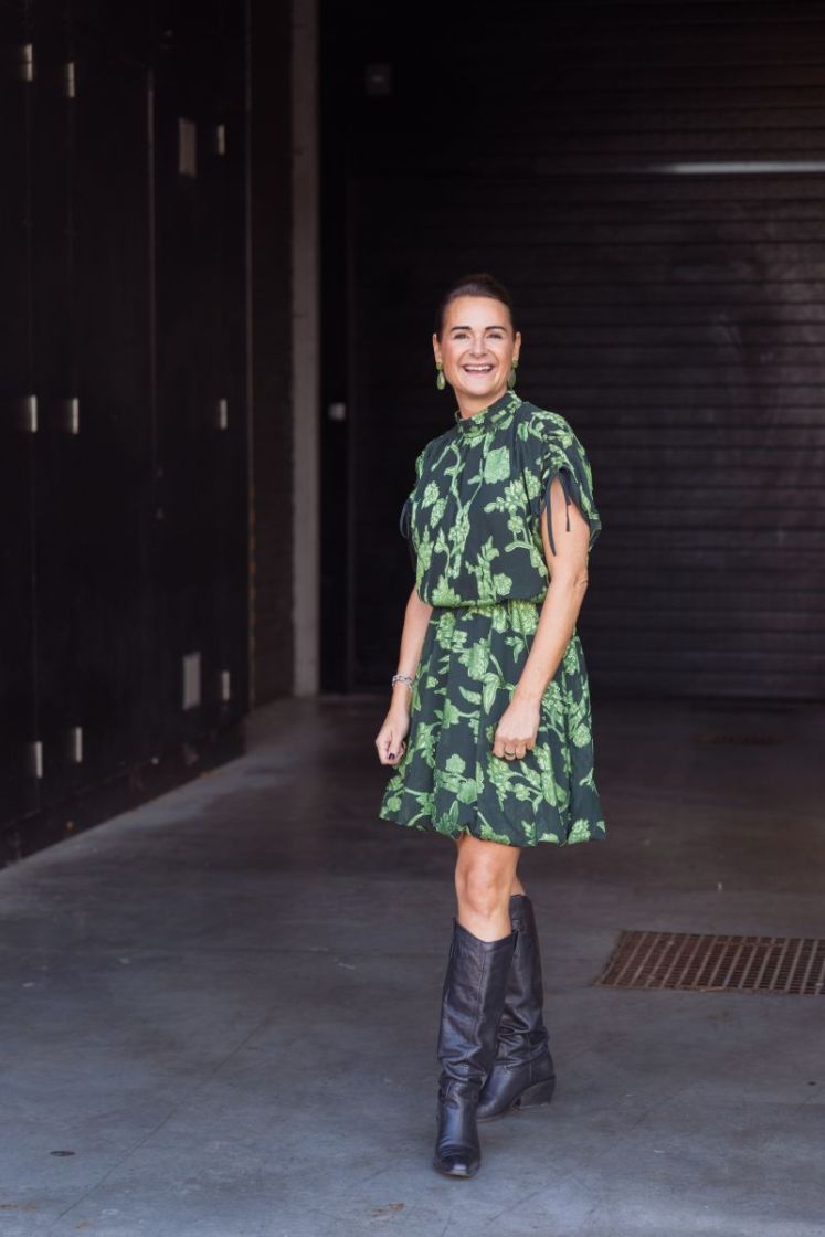 mini dress black/moss