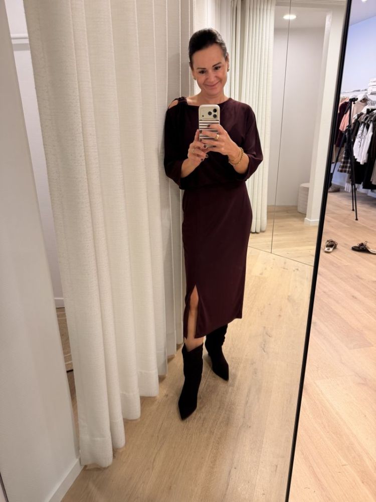 Longbeach jurk Aubergine