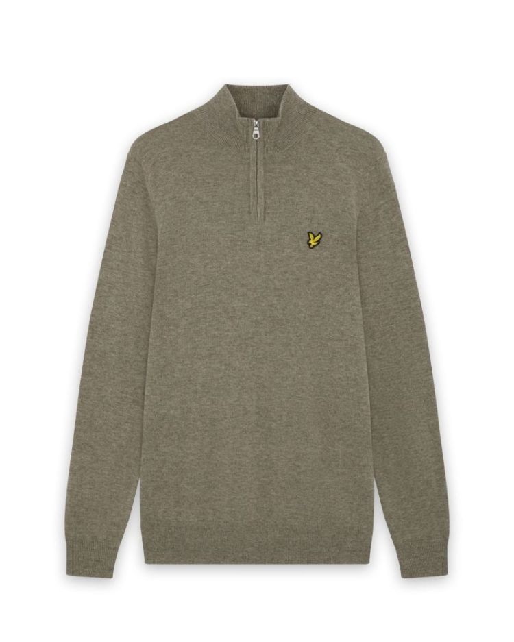 Quarter Zip Knit Khaki Smoke
