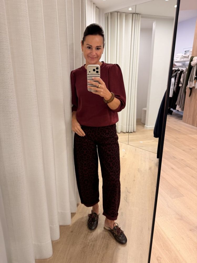 Balloon barrel leopard bordeaux