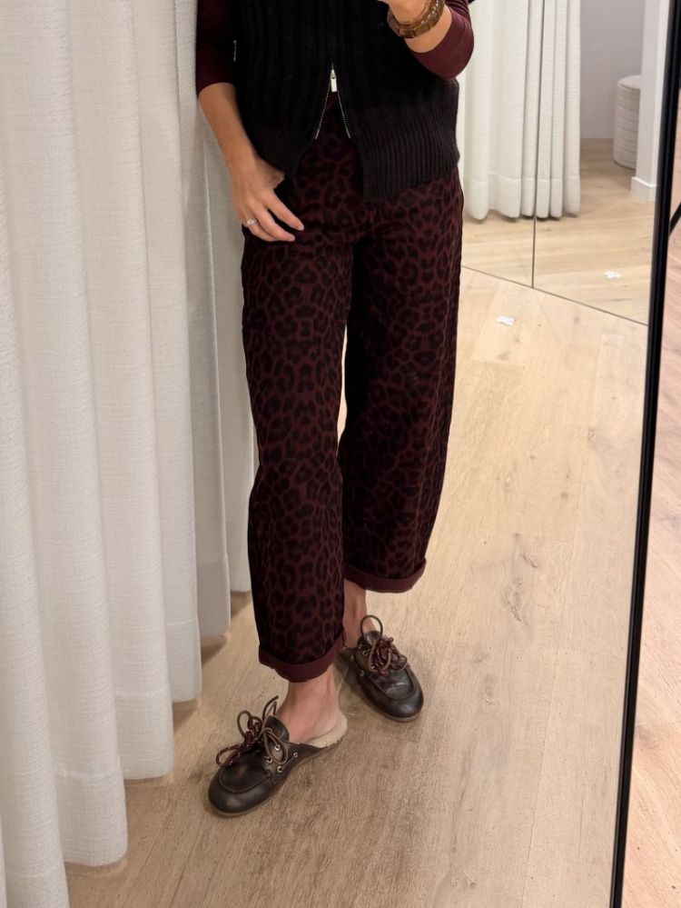 Balloon barrel leopard bordeaux
