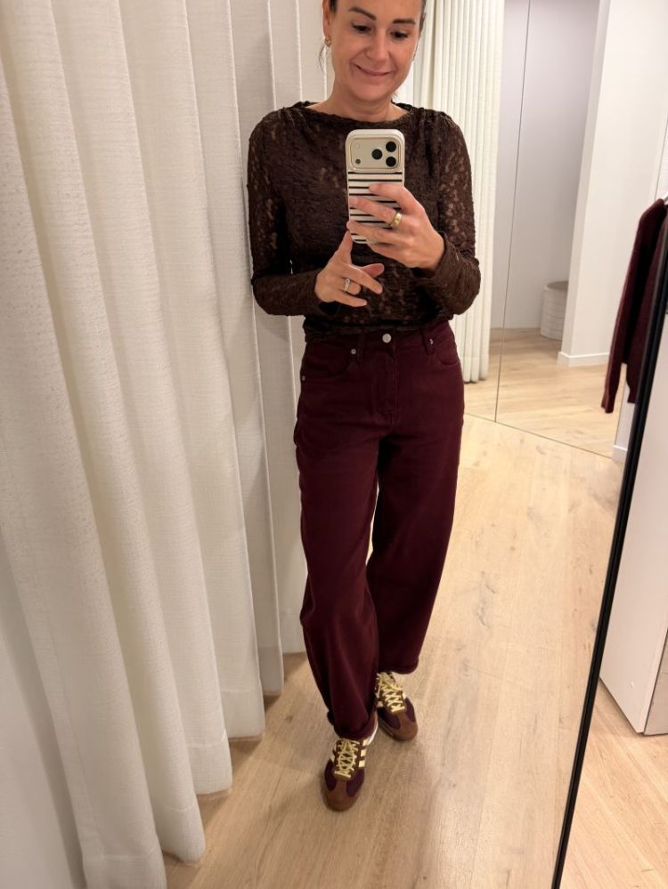 Balloon barrel pants bordeaux