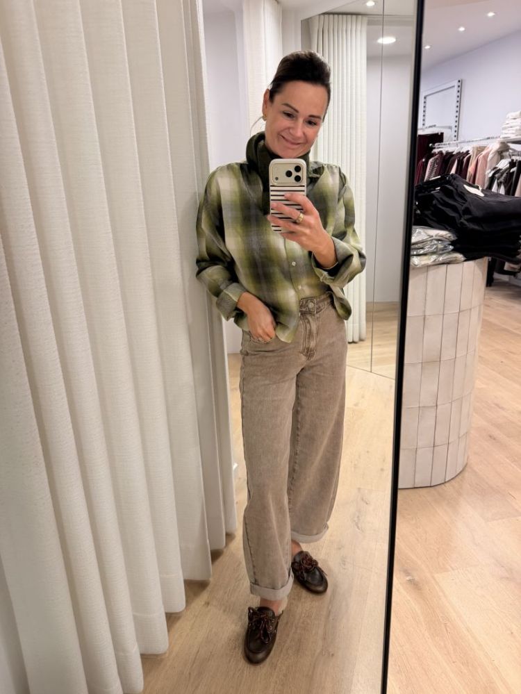 Balloon barrel jeans taupe