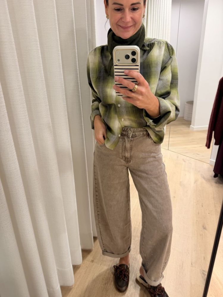 Balloon barrel jeans taupe