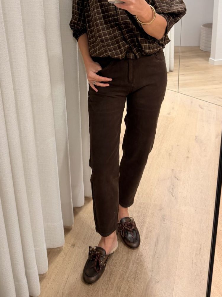 Bruine Mom fit jeans choco