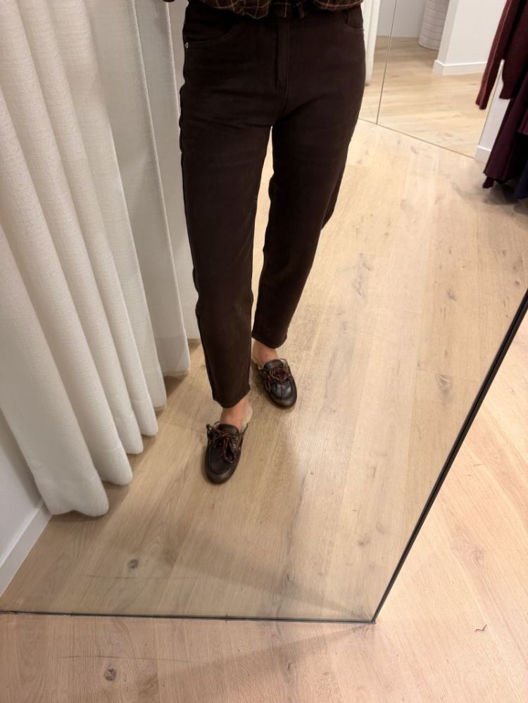 Bruine Mom fit jeans choco